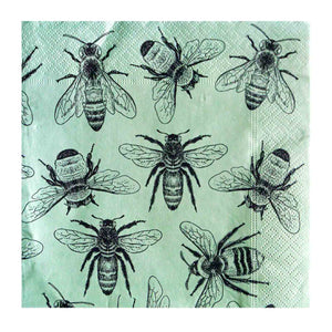 PAPER NAPKIN - SKETCH BEES 33cm Pack of 20