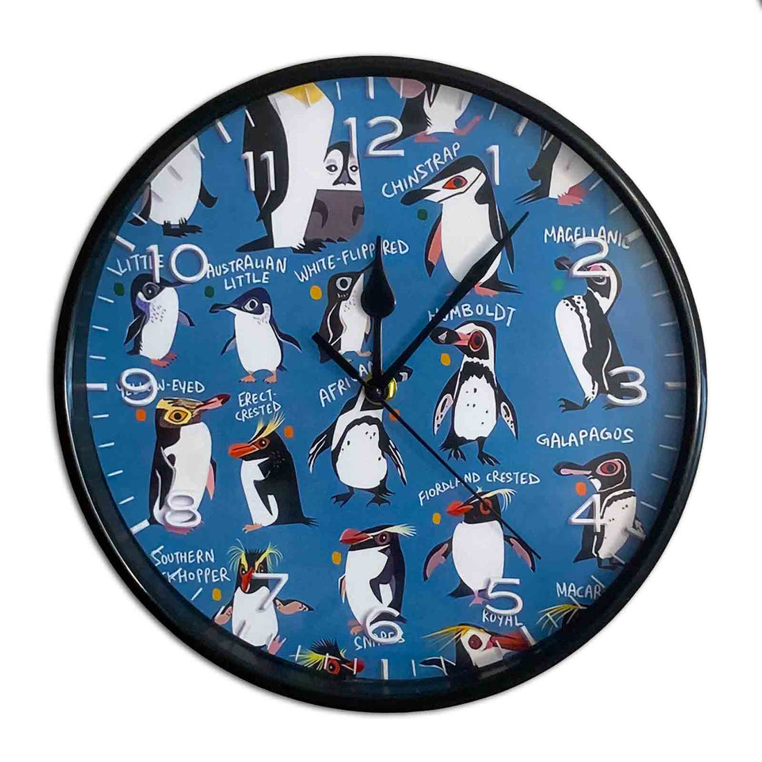 Penguins of the World 25cm Silent Platstic Wall Clock