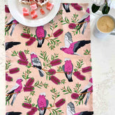 Pink Galahs 100% Cotton Tea Towel - Orange/Peach