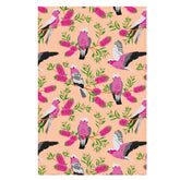Pink Galahs 100% Cotton Tea Towel - Orange/Peach