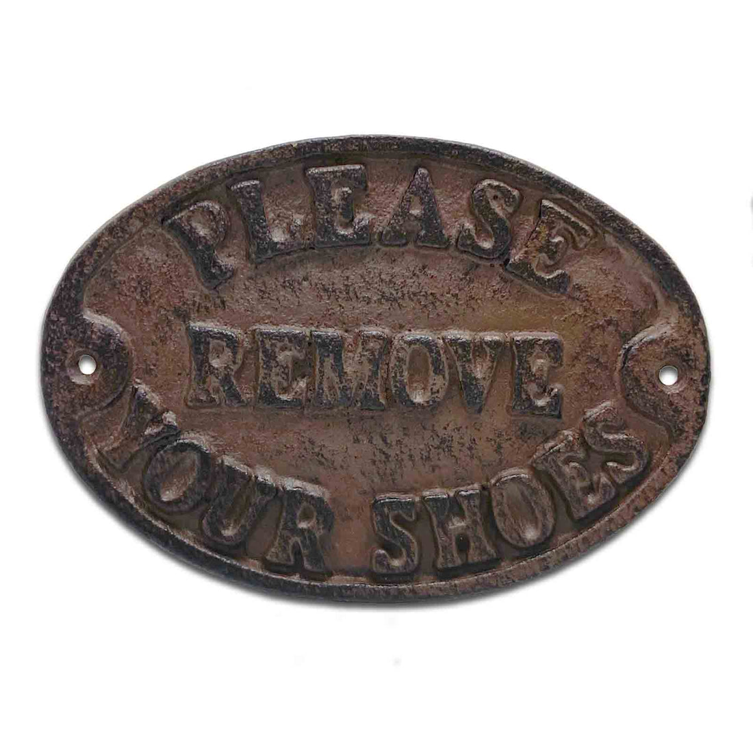 Please Remove Your Shoes Cast Iron Metal Sign