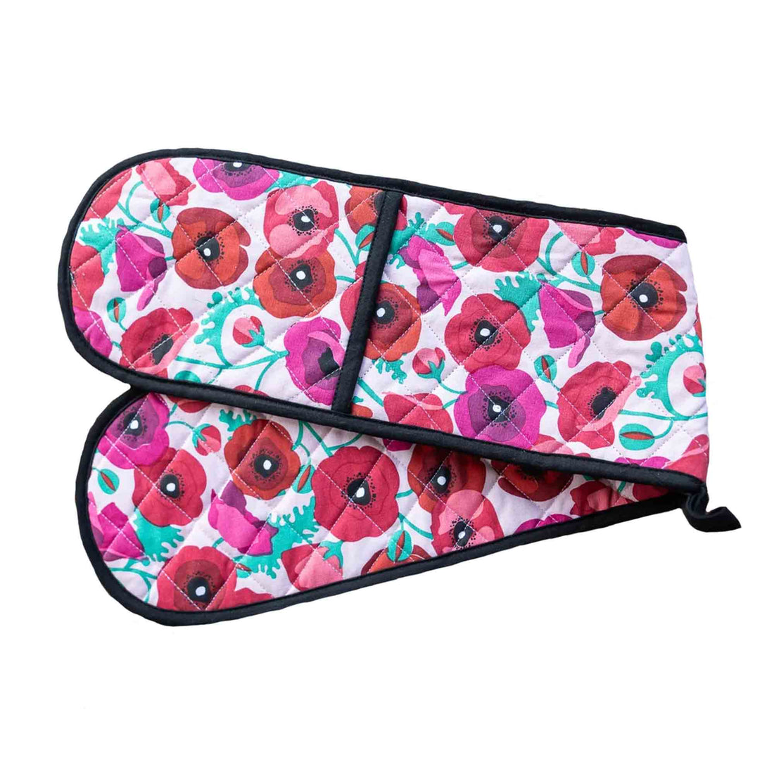 Poppies Double Oven Glove - 100% Cotton