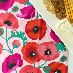 POPPIES 100% Cotton Tea Towel