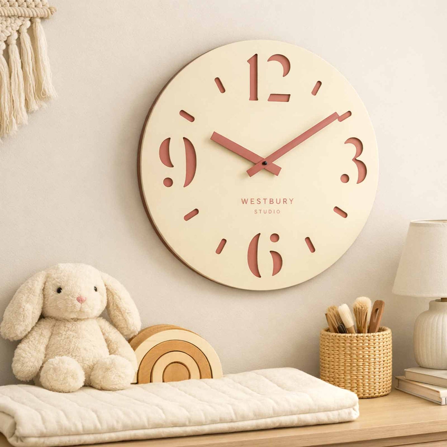 Lifestyle shot of Sandstone Wall Clock
