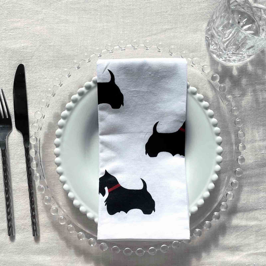Scottie Dogs 100% Cotton Cloth Napkin 45cm - Set of 4