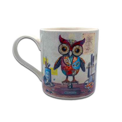 Scrap Owl - Bug Art Scraps Gift Boxed Fine China Coffee Mug