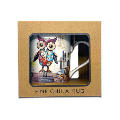 Scrap Owl - Bug Art Scraps Gift Boxed Fine China Coffee Mug