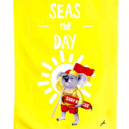 Sporty Koala Seas The Day 100% Cotton Tea Towel