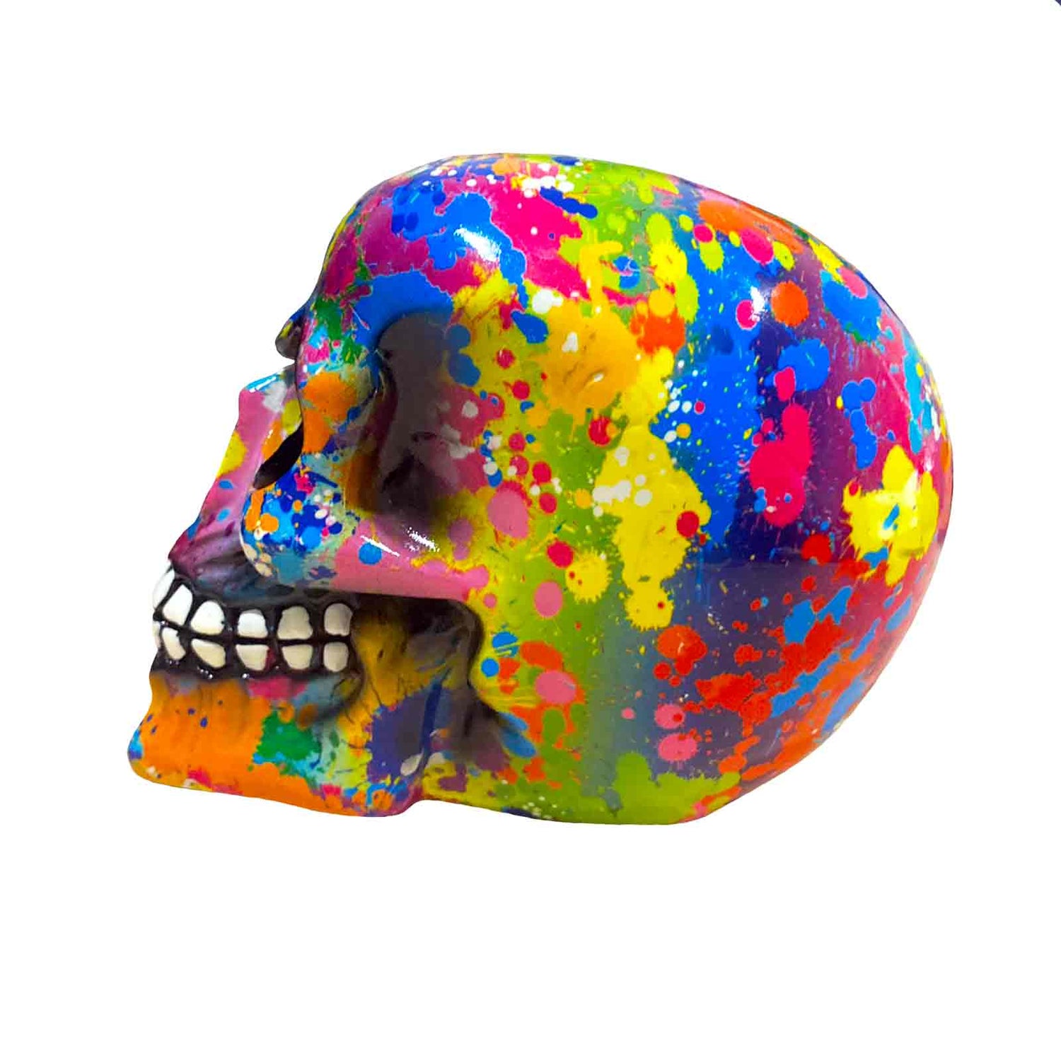 Small Resin Splash Art Skull