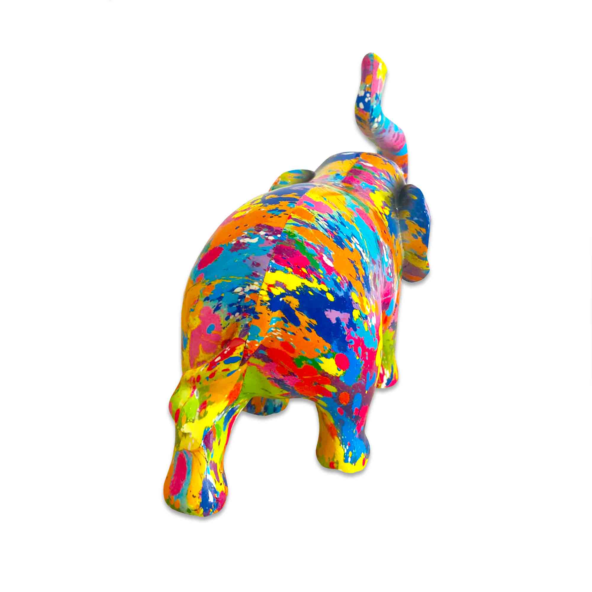 Colorful abstract art sculpture on a white background