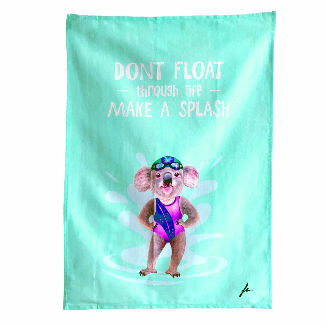 Make a Splash - Sporty Koalas 100% Cotton Tea Towel - Andrew Gibbons
