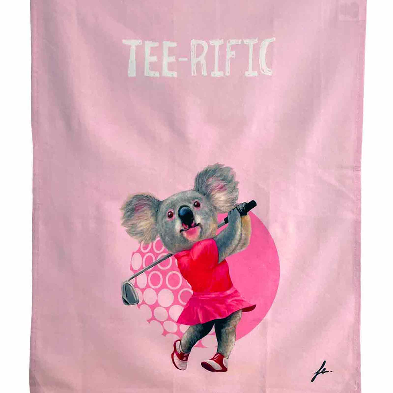 Tee-rific Sporty Koalas by Andrew Gibbons 100% Cotton Tea Towel