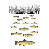 Trout Fishing 100% Cotton Tea Towel