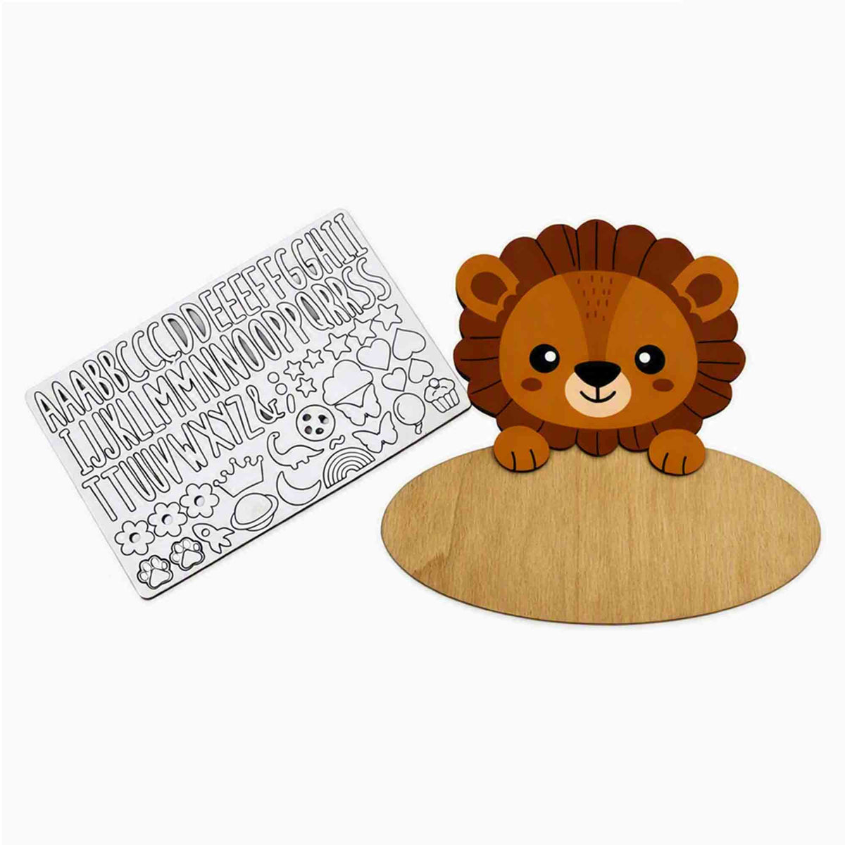 Customisable wooden lion door sign
