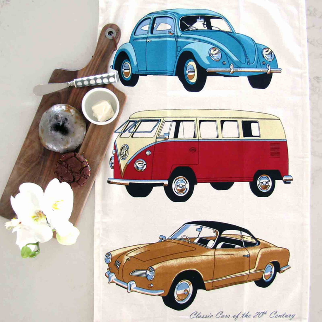 Volkswagen - Classic Cars 100% Cotton Tea Towel