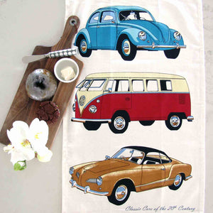 VOLKSWAGEN - CLASSIC CARS 100% Cotton Tea Towel