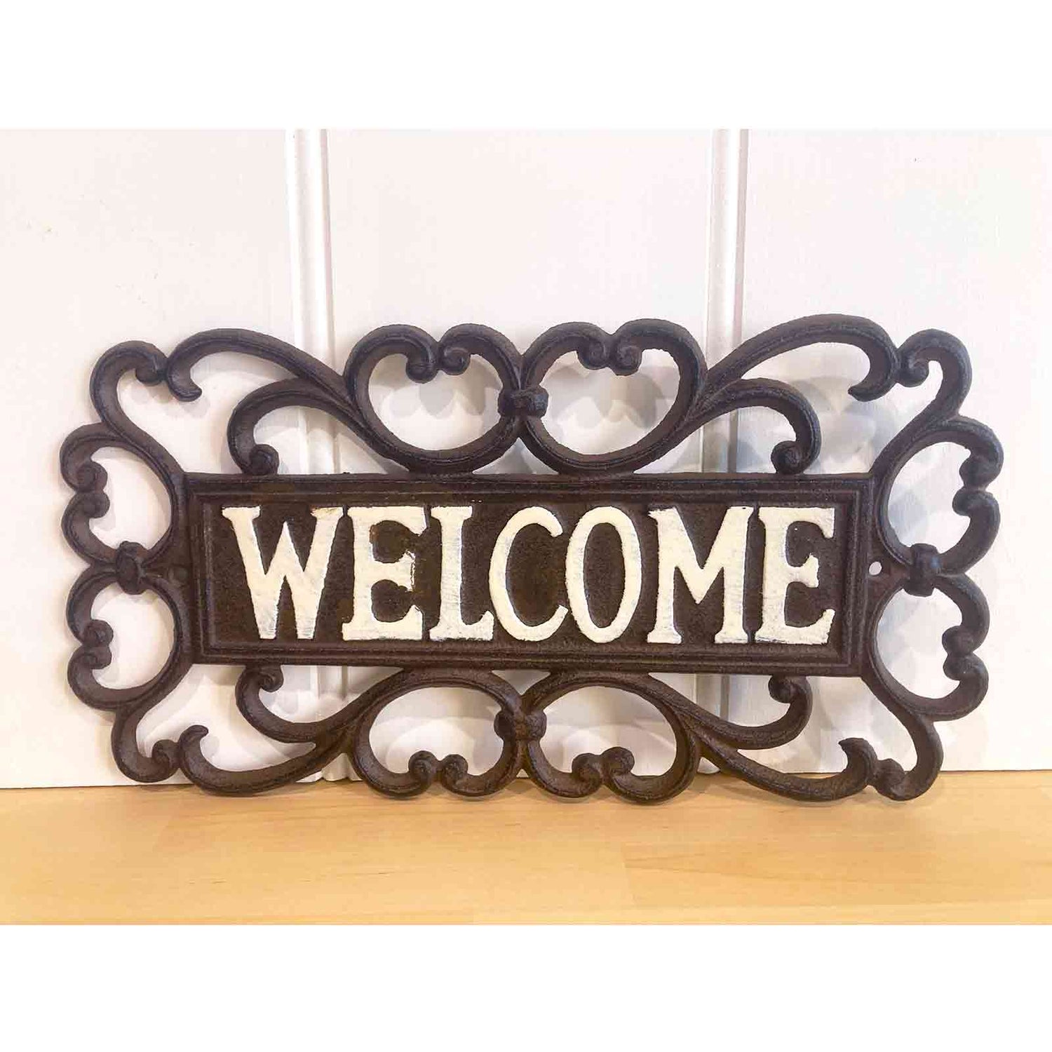 Vintage Style &quot;Welcome&quot; Cast Iron Sign