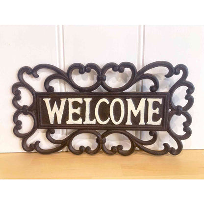 Vintage Style &quot;Welcome&quot; Cast Iron Sign