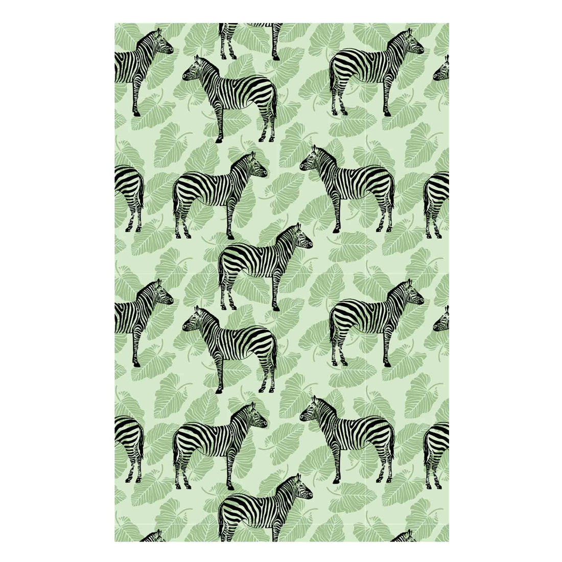 Zebra designed tea towel on a white background