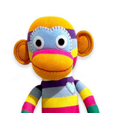 Ziggy 70cm Rainbow Striped Sock Monkey Plush Toy