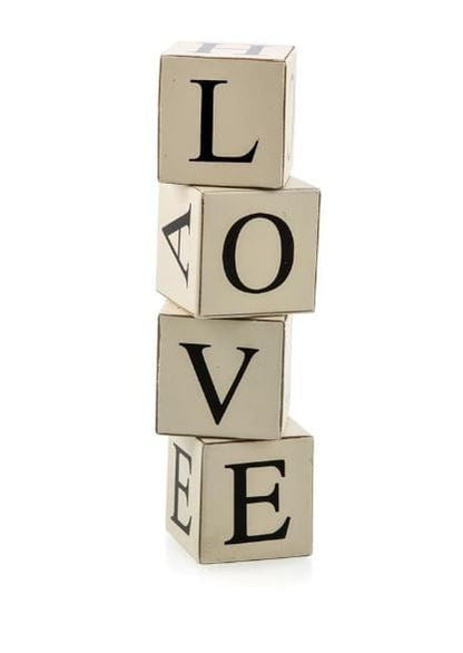 LOVE HOME Wooden Letter Blocks - White.