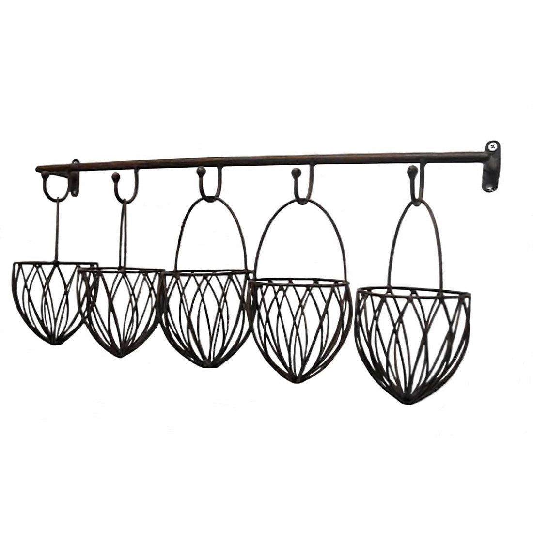 5 Hook Wire Basket Planter