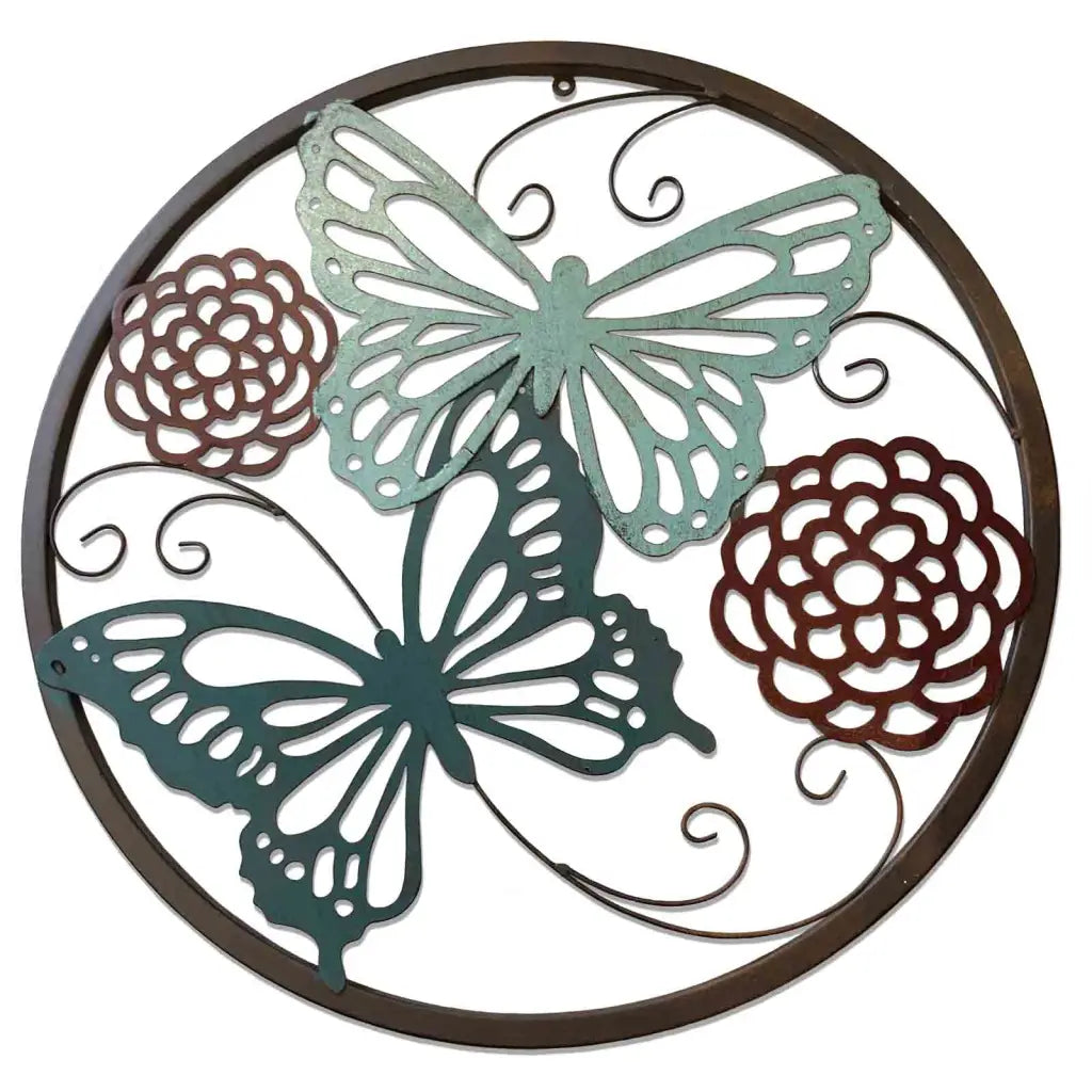 50cm Round Butterfly Wall Decor - 2 Styles Available - Blue