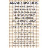 Anzac Biscuits 100% Cotton Tea Towel