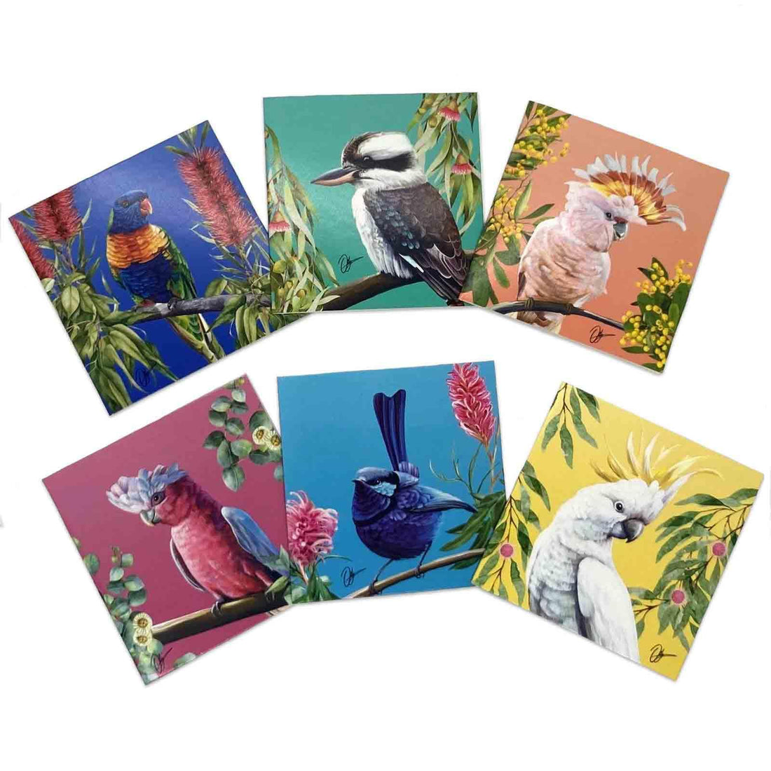 Set of 6 Birds of Australia Gift Tag Cards