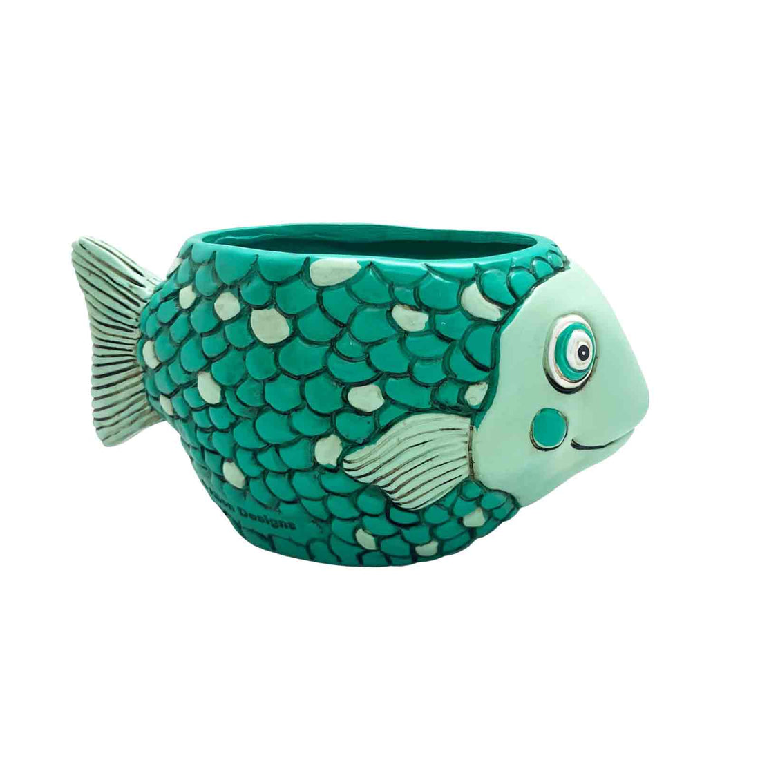 Baby Teal Fish Planter Pot Holder Allen Designs