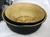 Medium Foldable Seagrass Belly Basket - Black.