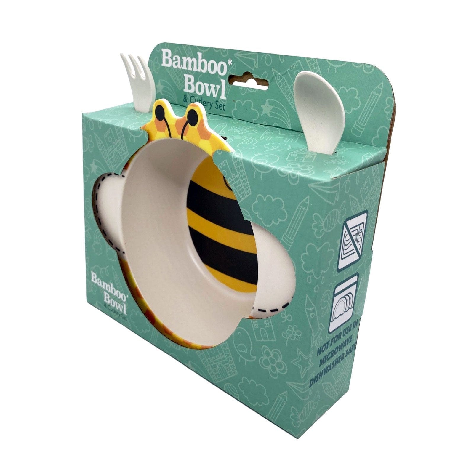 Bumble Bee Bamboo Bowl and Cutlery Set