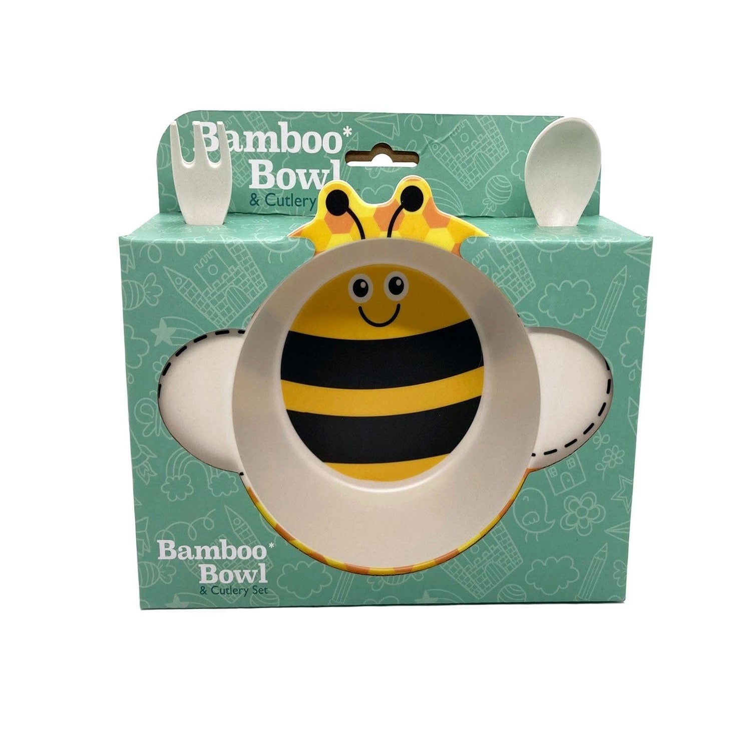 Bumble Bee Bamboo Bowl and Cutlery Set