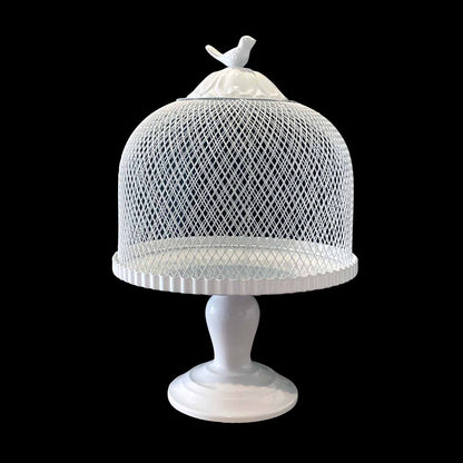 White Cake Stand with Mesh Cover - Hello Homewares