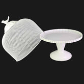 White Cake Stand with Mesh Cover - Hello Homewares