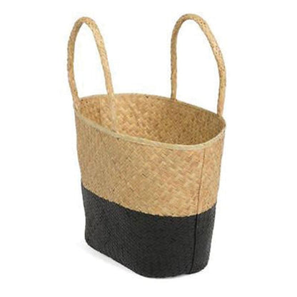 Black Painted Seagrass Bag / Basket.