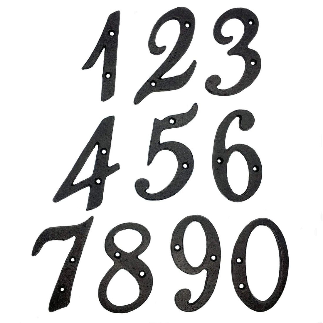 Black Italic Cast Iron House Numbers.