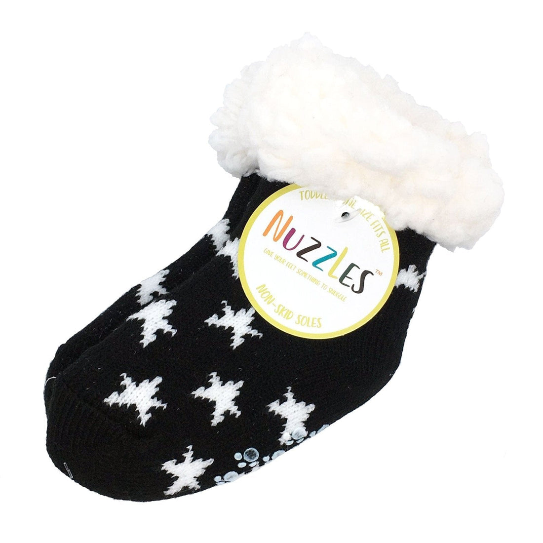 Black Stars - Toddler Nuzzles Slipper Socks.