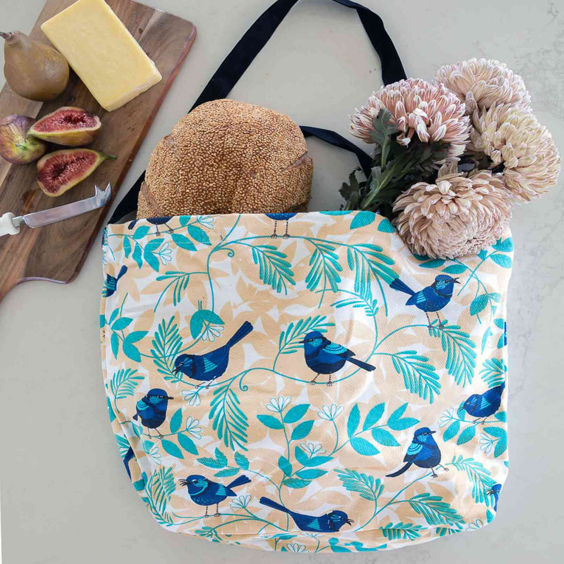 Blue Wren 100% Cotton Tote Bag - Hello Homewares