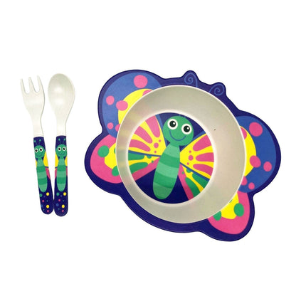 Butterfly Bamboo Bowl and Cutlery Set