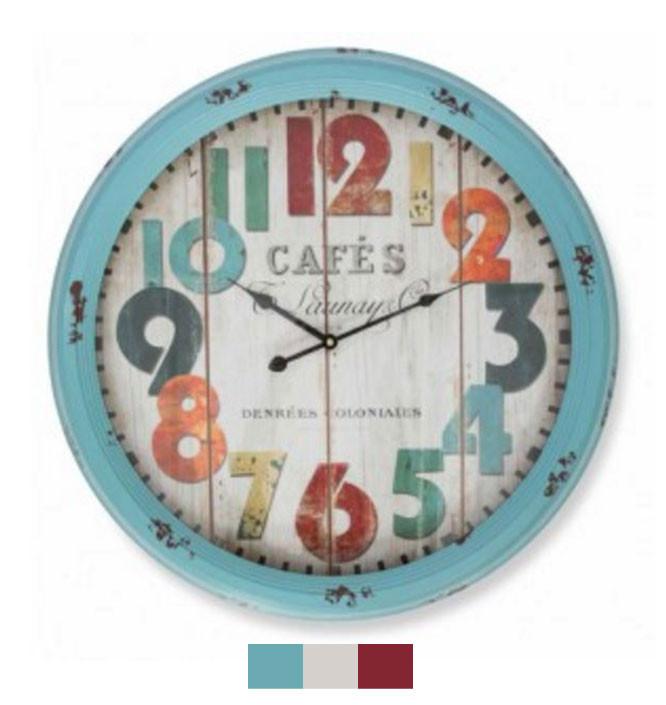 62cm Cafe Metal Wall Clock - 3 Styles.