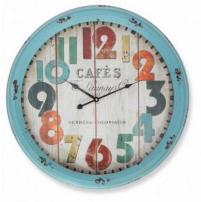 62cm Cafe Metal Wall Clock - 3 Styles.