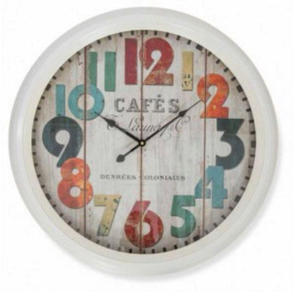 62cm Cafe Metal Wall Clock - 3 Styles.