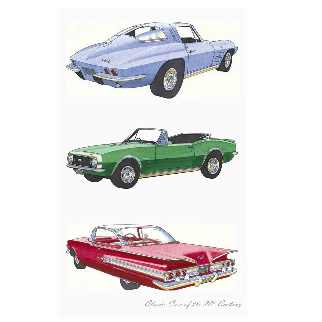 Chevrolet Classic Cars 100% Cotton Tea Towel