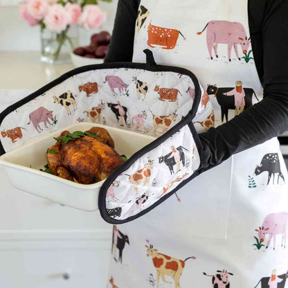 Dairy Cows Double Oven Glove - Hello Homewares