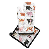 DAIRY COWS Oven Mitt & Pot Holder Set - Hello Homewares