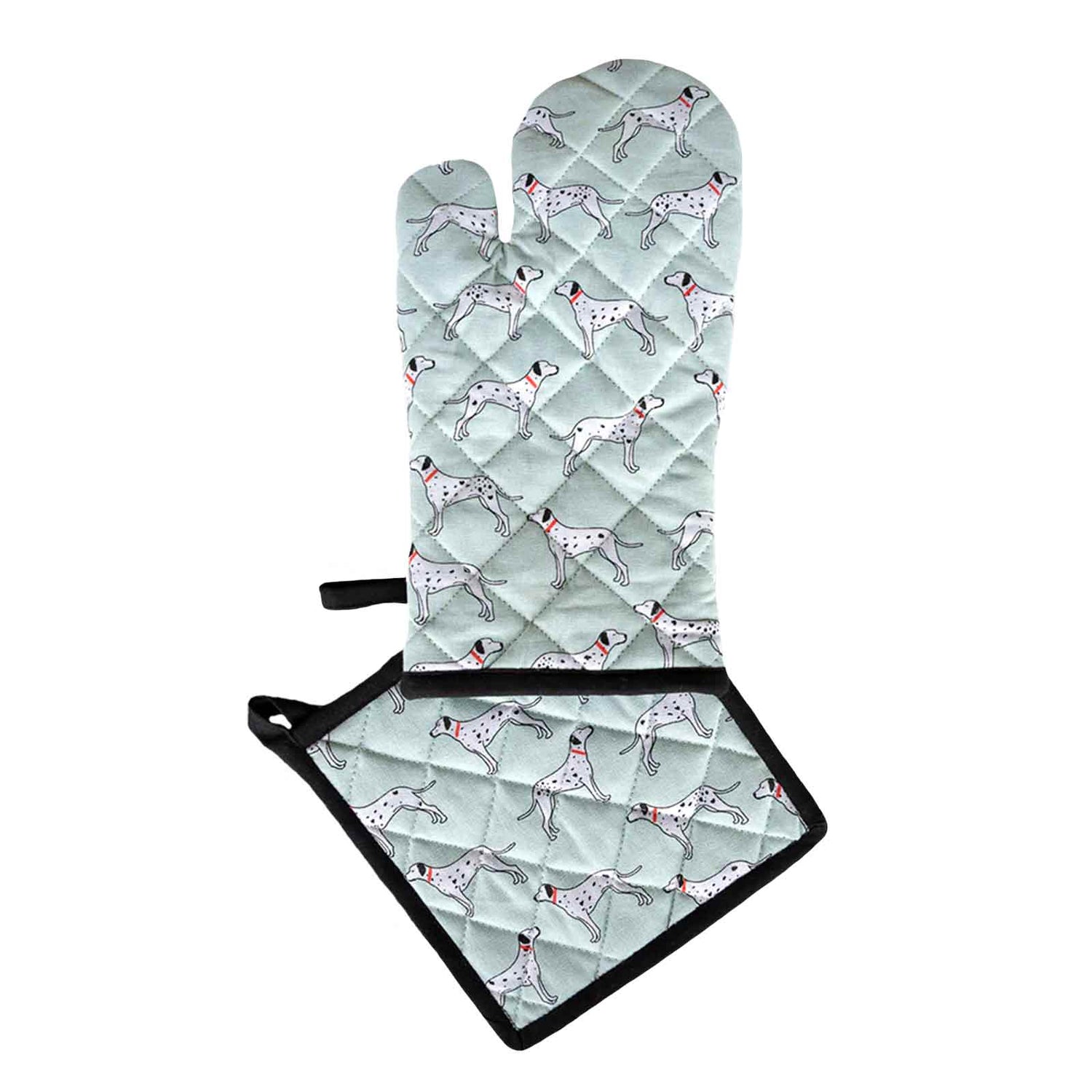 Dalmations 100% Cotton Oven Glove and Pot Holder Set