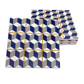 Blue and Grey Moroccan Tile Coasters - Design 10 - Set of 4