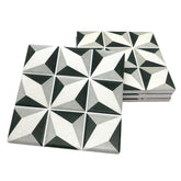 Grey and White Moroccan Tile Coasters - Set of 4