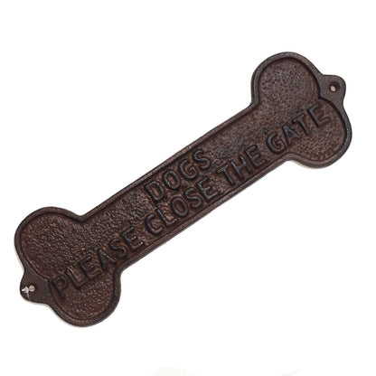 Dogs Please Close the Gate Sign - Cast Iron Sign